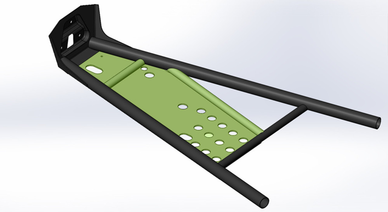WELD IN POWER PACK SKID PLATE MAVERICK R ALL MODELS POWDER COATED BLACK 2024+ S3270-B - Imagen 2